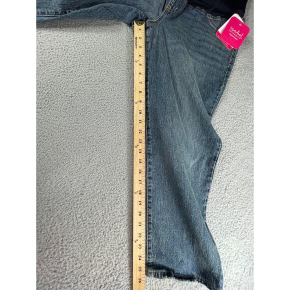 Isabel Maternity Jeans Womens 10 Blue Denim Vintage Straight Crossover Panel NWT - Picture 6 of 12